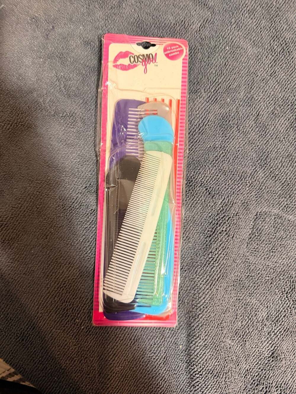 Vintage Cosmo Girl 7 of a 10 Pack Unbreakable Assorted Hair Combs New Old Stock